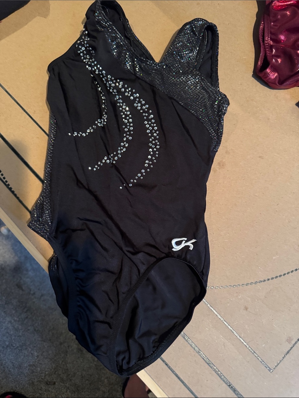 GK Black Crystal-Accent Women's Bodysuit